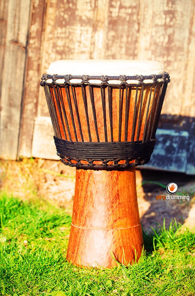Wood and rope djembe