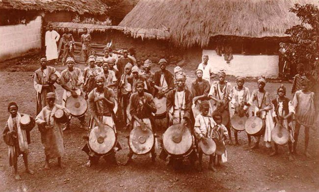 African drummers in Sierra Leone