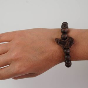 Handmade Africa Map Pendant Bracelet - Creative Wood Bead Gift