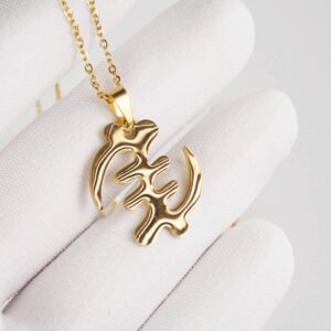 Gye Nyame Pendant Necklace - African Djembe Jewellery - Stainless Steel