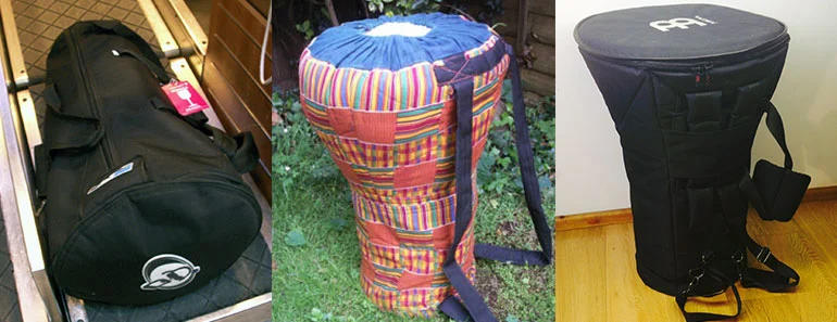 Professional djembe transport bags and cases for safe travel and airline transport