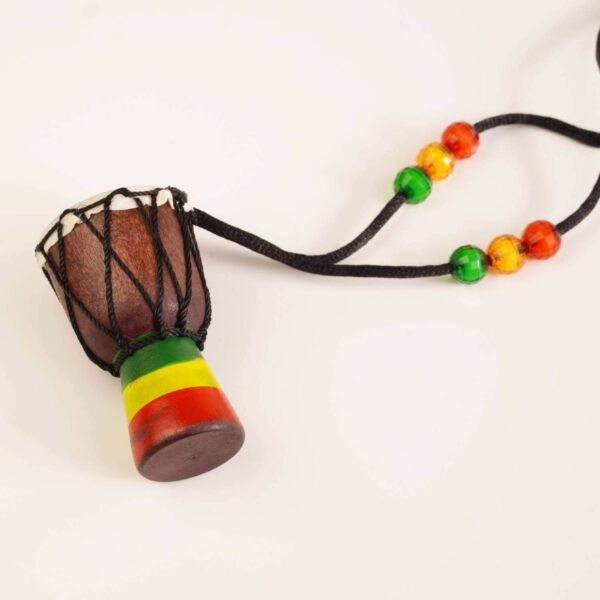 Handcrafted Mini Djembe Ornament - African Drum Necklace/Car