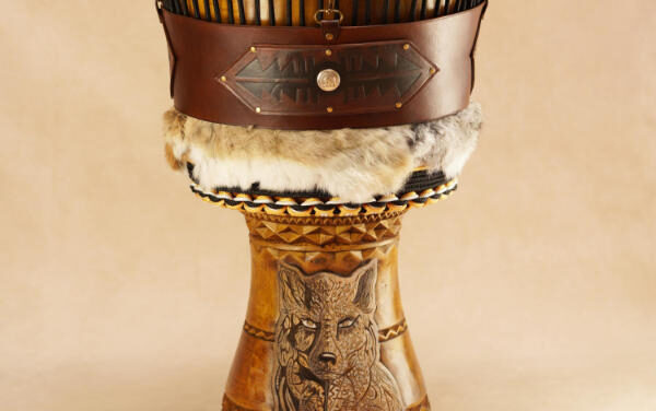 Custom Djembe – Wolf Drum for Cape Town Sanctuary