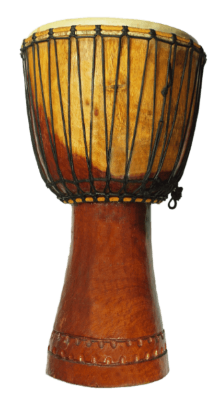 A clean large djembe with striking wood colouring