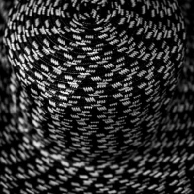 A large spool of rope on  being spun